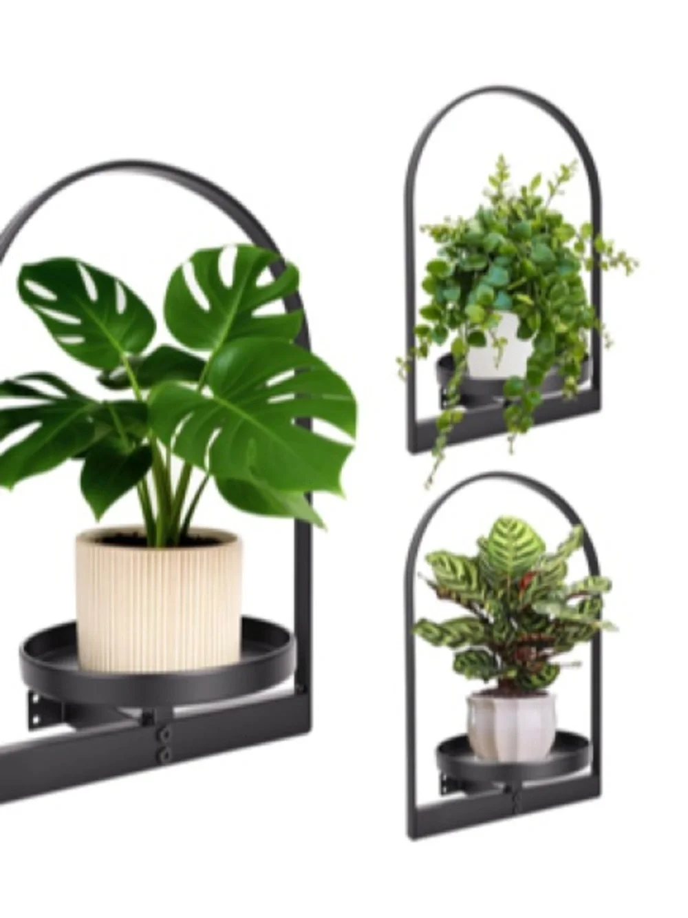Black 3-Pack Metal Wall Plant Holders